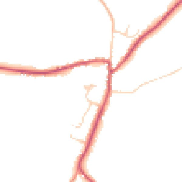 Daytime road noise heatmap for TN6 3LQ