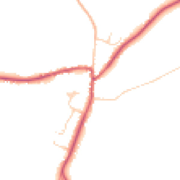 Daytime road noise heatmap for TN6 3LR