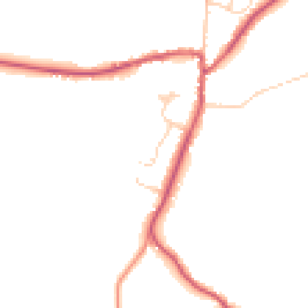 Daytime road noise heatmap for TN6 3LW