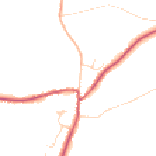 Daytime road noise heatmap for TN6 3LX