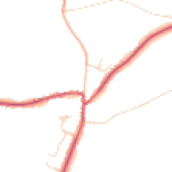 Daytime road noise heatmap for TN6 3LY