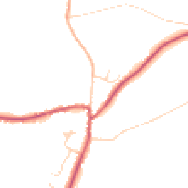 Daytime road noise heatmap for TN6 3LZ