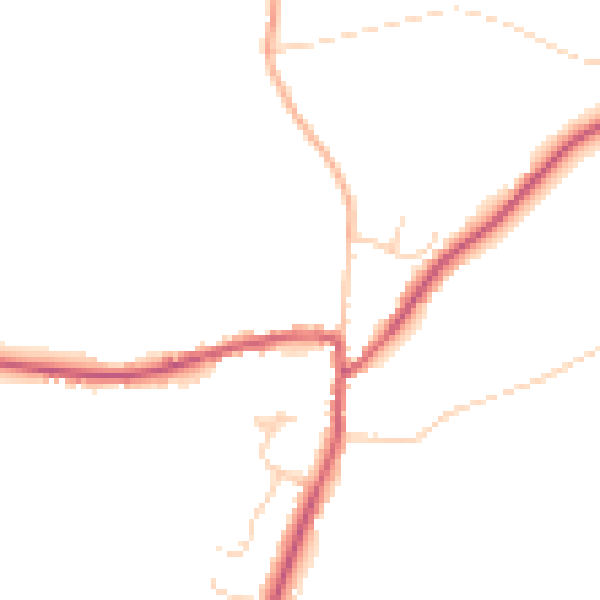 Daytime road noise heatmap for TN6 3NB