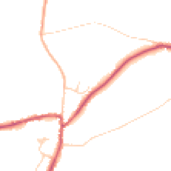 Daytime road noise heatmap for TN6 3ND