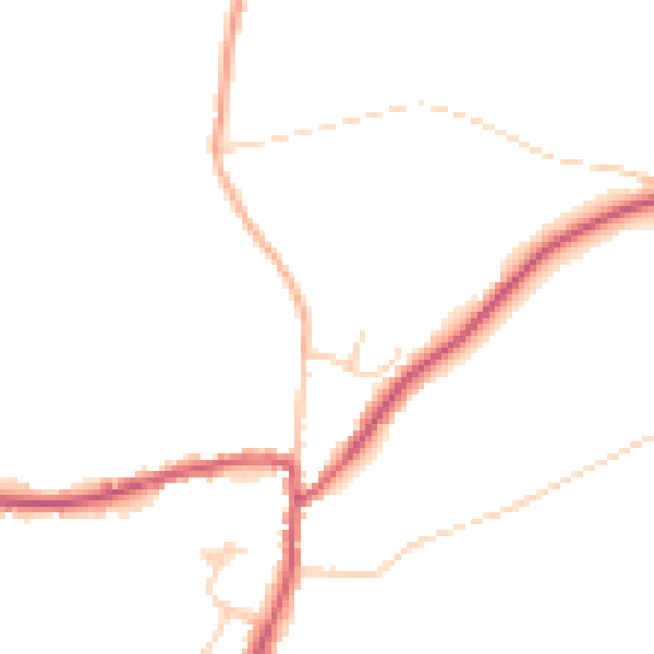 Daytime road noise heatmap for TN6 3NE