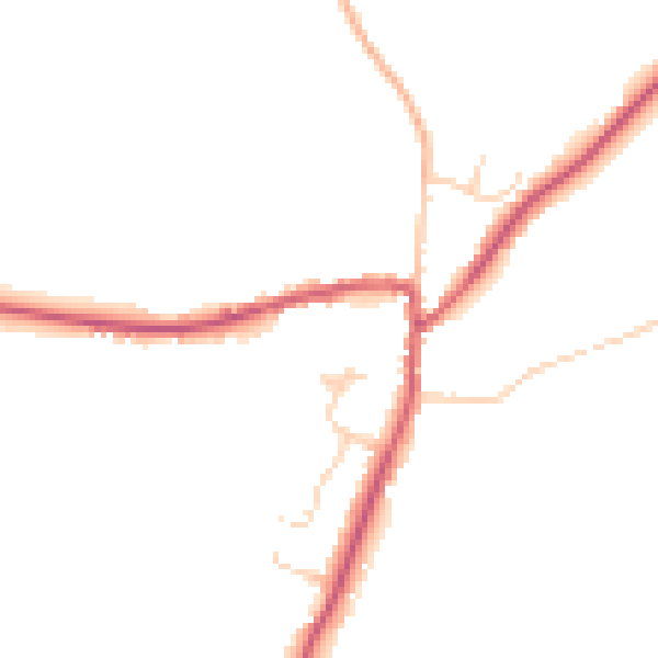 Daytime road noise heatmap for TN6 3NX