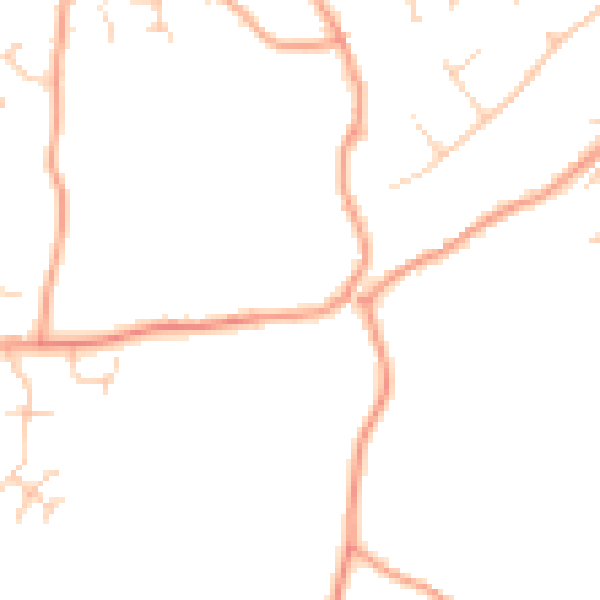 Daytime road noise heatmap for TN6 3RE