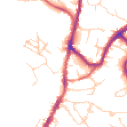 Daytime road noise heatmap for TN9 1AF