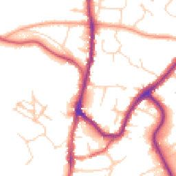 Daytime road noise heatmap for TN9 1BW