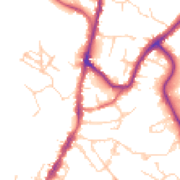Daytime road noise heatmap for TN9 1DA