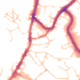 Daytime road noise heatmap for TN9 1DQ