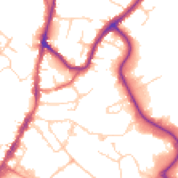 Daytime road noise heatmap for TN9 1DW