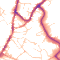 Daytime road noise heatmap for TN9 1EA