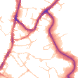Daytime road noise heatmap for TN9 1EB
