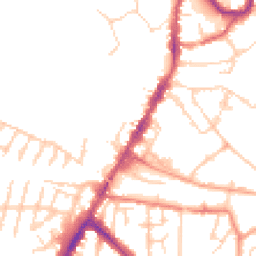 Daytime road noise heatmap for TN9 1ED