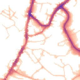Daytime road noise heatmap for TN9 1ES