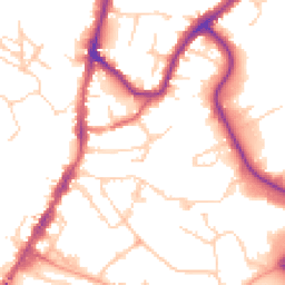 Daytime road noise heatmap for TN9 1EY