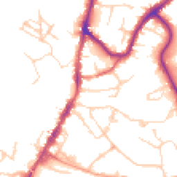 Daytime road noise heatmap for TN9 1FB