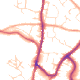 Daytime road noise heatmap for TN9 1FN