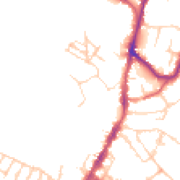 Daytime road noise heatmap for TN9 1HS