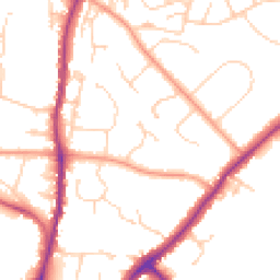Daytime road noise heatmap for TN9 1ND