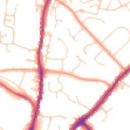 Daytime road noise heatmap for TN9 1NG