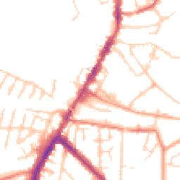 Daytime road noise heatmap for TN9 1SG