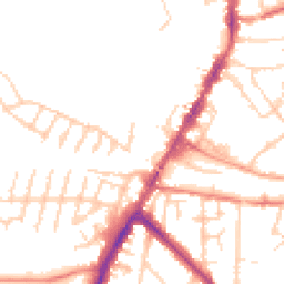 Daytime road noise heatmap for TN9 1TR