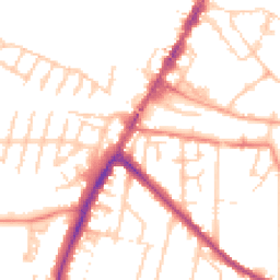 Daytime road noise heatmap for TN9 2AA