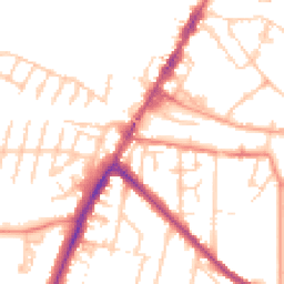 Daytime road noise heatmap for TN9 2BD