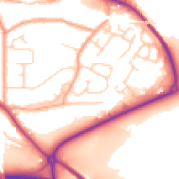 Daytime road noise heatmap for TN9 2EH