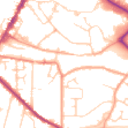 Daytime road noise heatmap for TN9 2FA