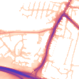 Daytime road noise heatmap for TN9 2FB