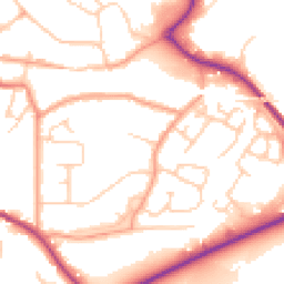 Daytime road noise heatmap for TN9 2HH
