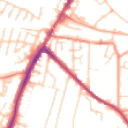 Daytime road noise heatmap for TN9 2JB