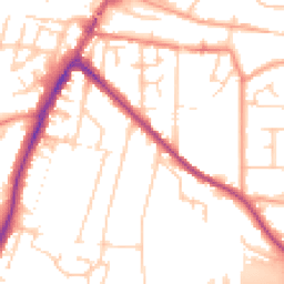 Daytime road noise heatmap for TN9 2JD
