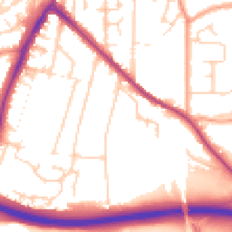 Daytime road noise heatmap for TN9 2JS