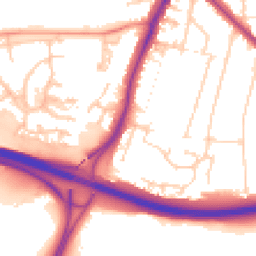 Daytime road noise heatmap for TN9 2NB