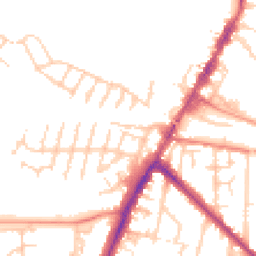 Daytime road noise heatmap for TN9 2SR