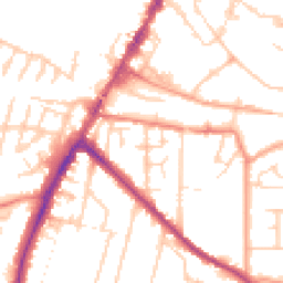 Daytime road noise heatmap for TN9 2XA