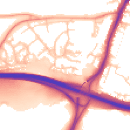 Daytime road noise heatmap for TN9 2YR