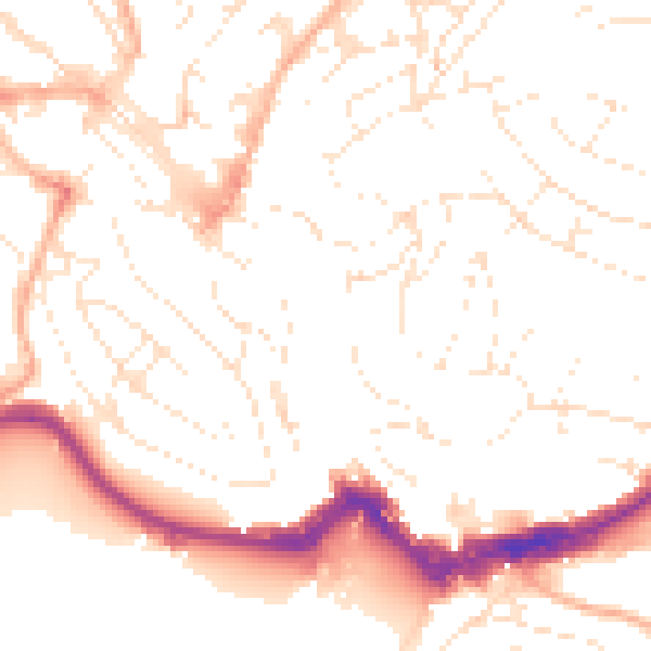 Daytime road noise heatmap for TQ1 1DR