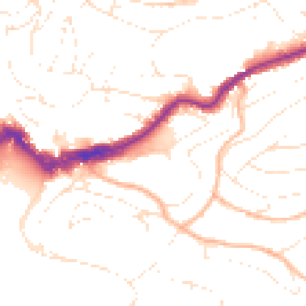 Daytime road noise heatmap for TQ1 1EG
