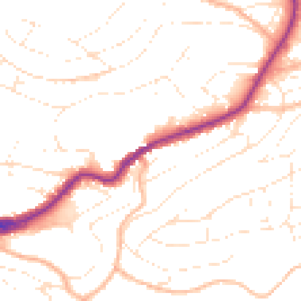 Daytime road noise heatmap for TQ1 1HN