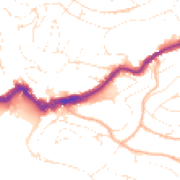 Daytime road noise heatmap for TQ1 1HQ