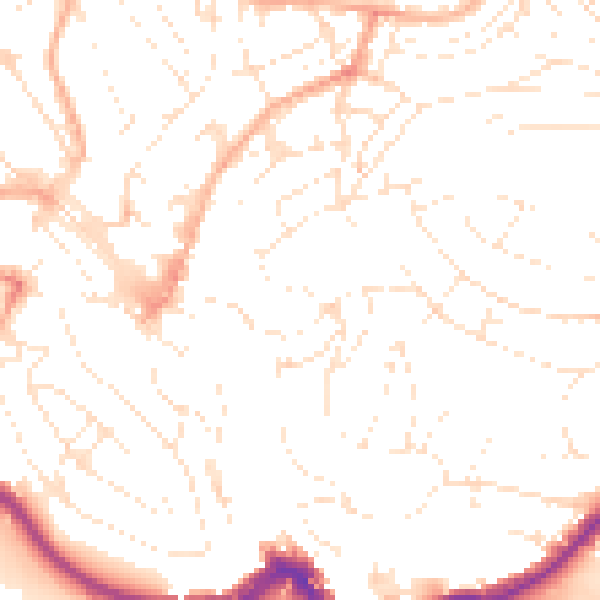 Daytime road noise heatmap for TQ1 1RE