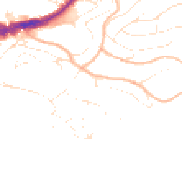 Daytime road noise heatmap for TQ1 2EL