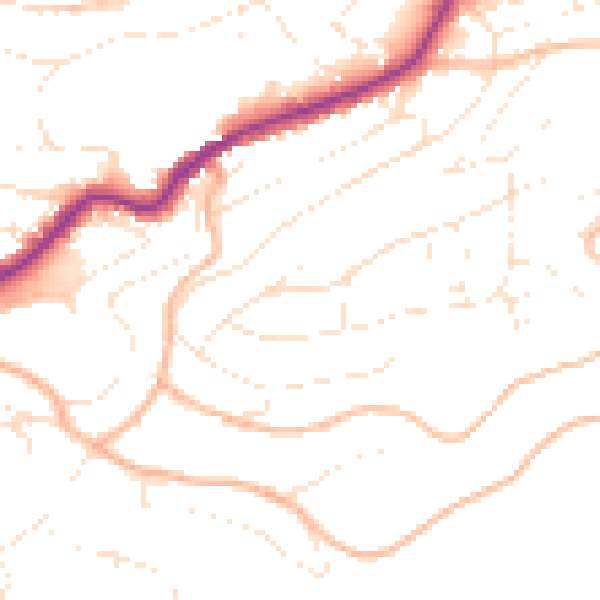 Daytime road noise heatmap for TQ1 2LY