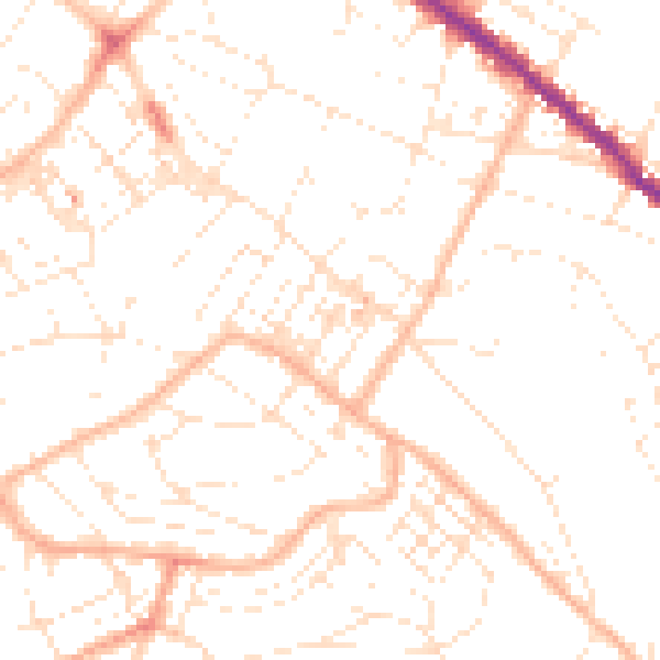 Daytime road noise heatmap for TQ1 3RD