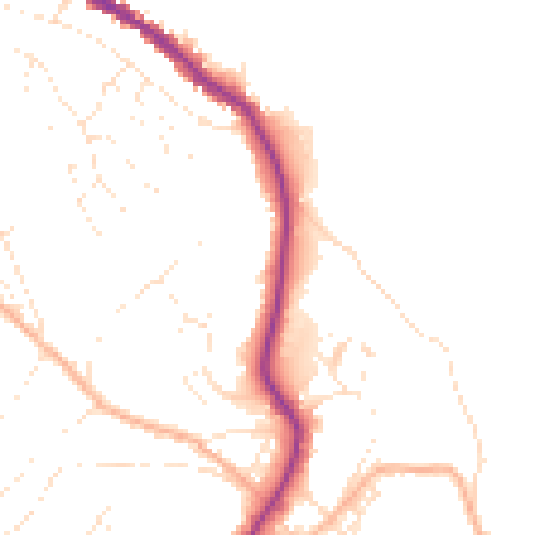 Daytime road noise heatmap for TQ1 3TF